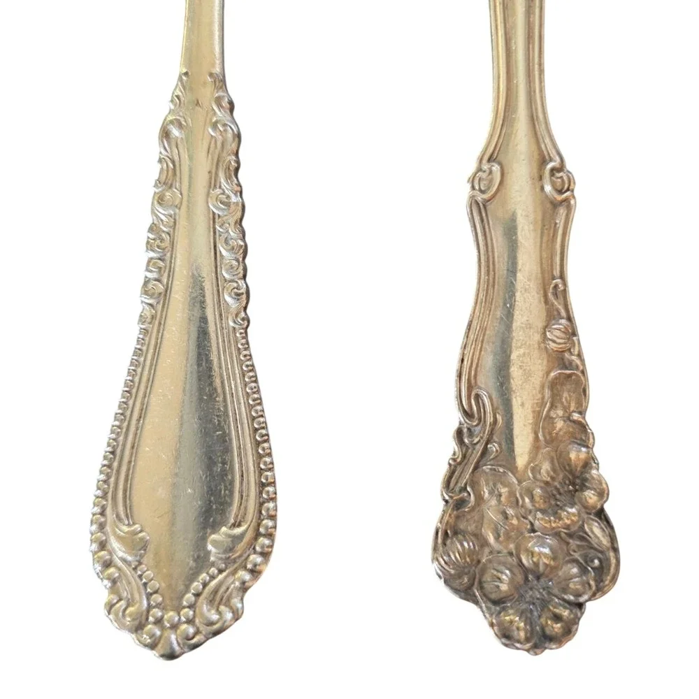 Antique Rogers Silverplate Estate Lot 2 Ornate Cold Meat Serving Forks 1904 AI